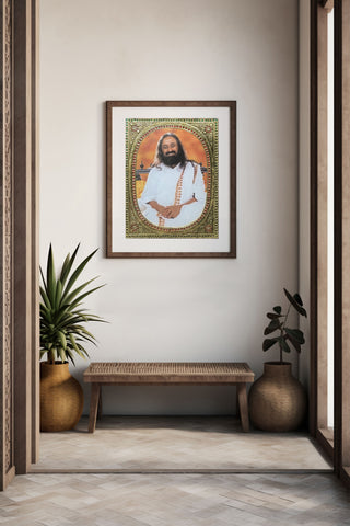 Gurudev Sri Sri Ravi Shankar Ji Tanjore-Style Ornate Photo Frame