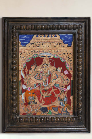Goddess Chamundi Tanjore Painting
