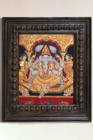 Sitting Vinayaka Tanjore Painting
