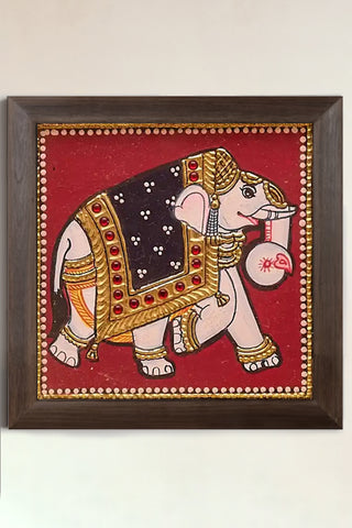 Royal Elephant Tanjore Painting