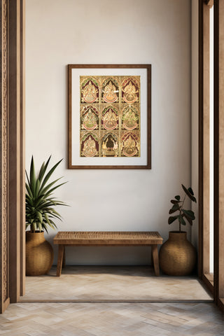 Ashta Lakshmi Tanjore Painting - 8 forms of Goddess Lakshmi