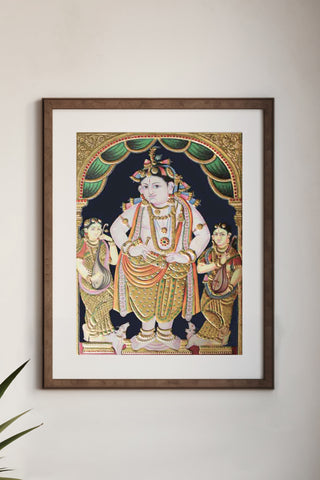 Balakrishna with Gopikas Tanjore Painting
