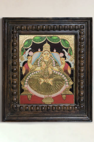 Gaja Lakshmi with Elephants Tanjore Painting