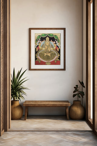 Gaja Lakshmi with Elephants Tanjore Painting