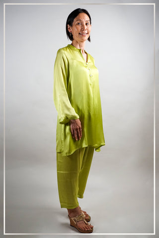 Elegant Green Modal Satin Co-Ord Set