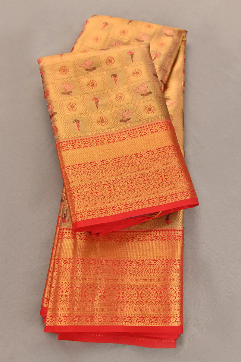 Gold tissue Kanchipuram Pure Silk Saree