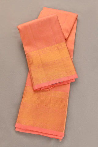 Peach Kanchipuram pure silk saree