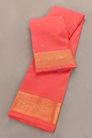 Divya Khosla's Dual-tone Pink and Orange Kanjivaram Saree (Made to order)