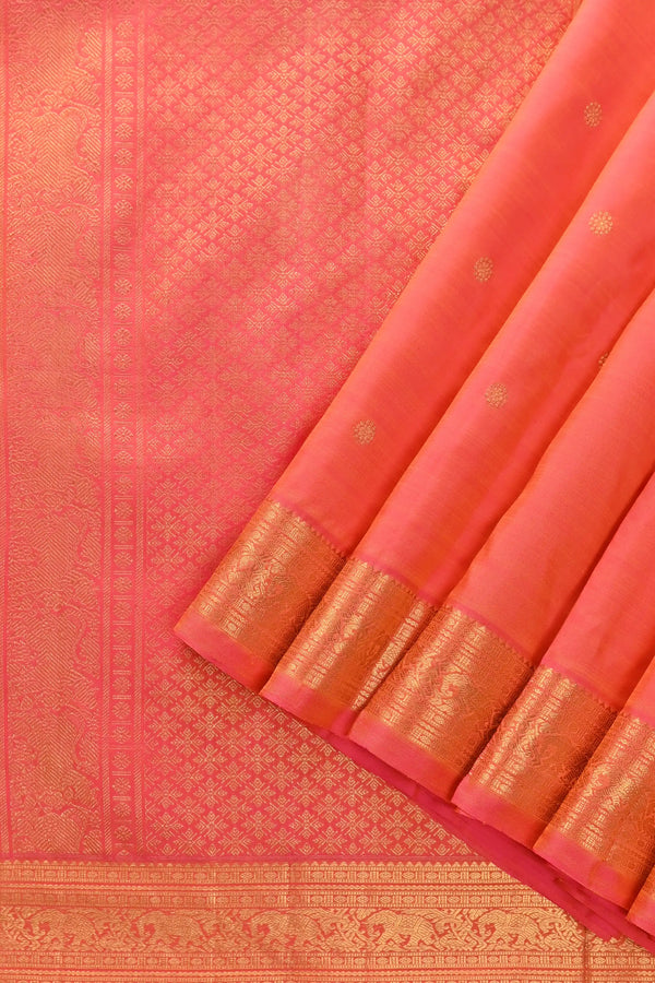 Divya Khosla's Dual-tone Pink and Orange Kanchipuram Saree (Made to order)