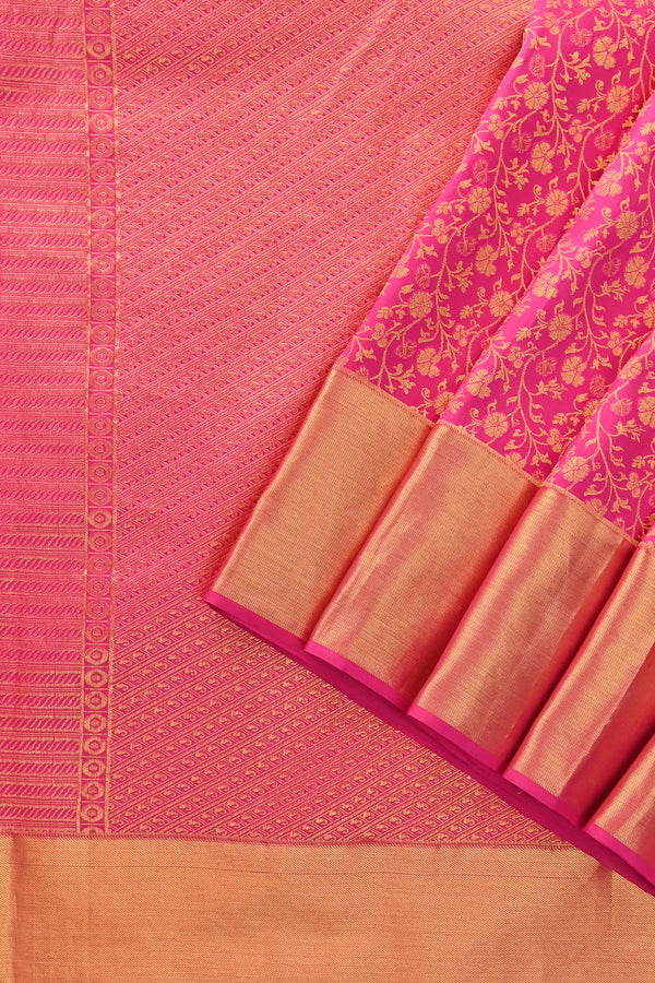 Rani Pink Kanchipuram Pure Silk Saree