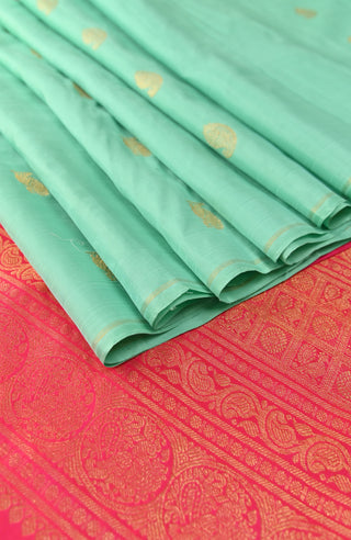 Sea Green Kanchipuram Pure Silk Saree