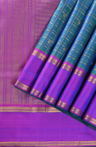 Peacock Green Kanchipuram Pure Silk Saree