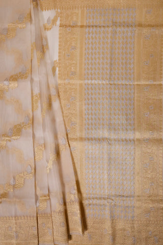 Off-White Banarasi Organza Saree