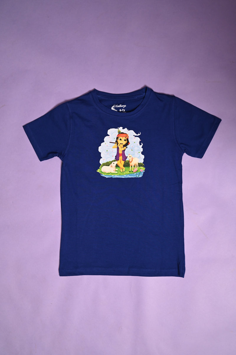 Blue Krishna Cotton Tee