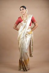 Silver Kanchipuram Tissue Saree