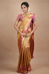 Golden Kanchipuram Tissue Saree