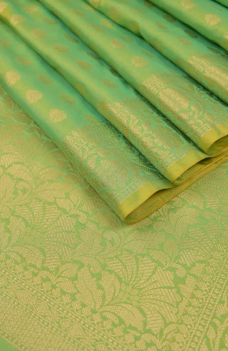 Lumnious Green Banarasi Blended Saree