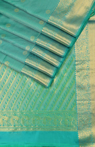 Teal Green Kanchipuram Saree