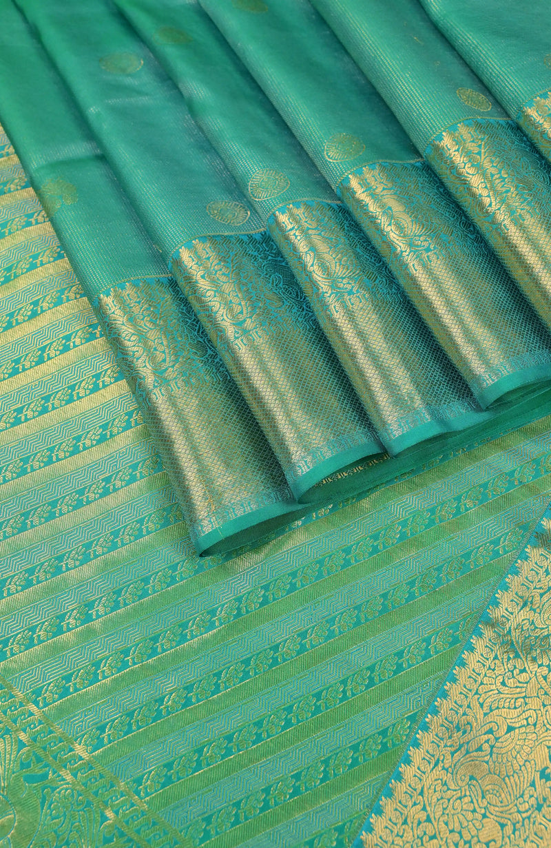 Teal Green Kanchipuram Saree