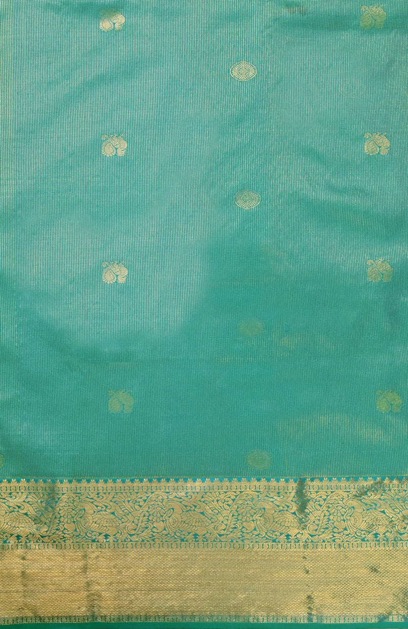 Teal Green Kanchipuram Saree