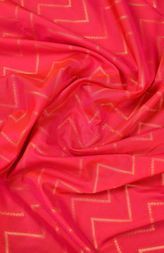 Pink & Orange Dual Shaded Banarasi Blended saree