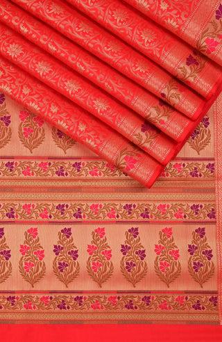 Red Banarasi Blended saree