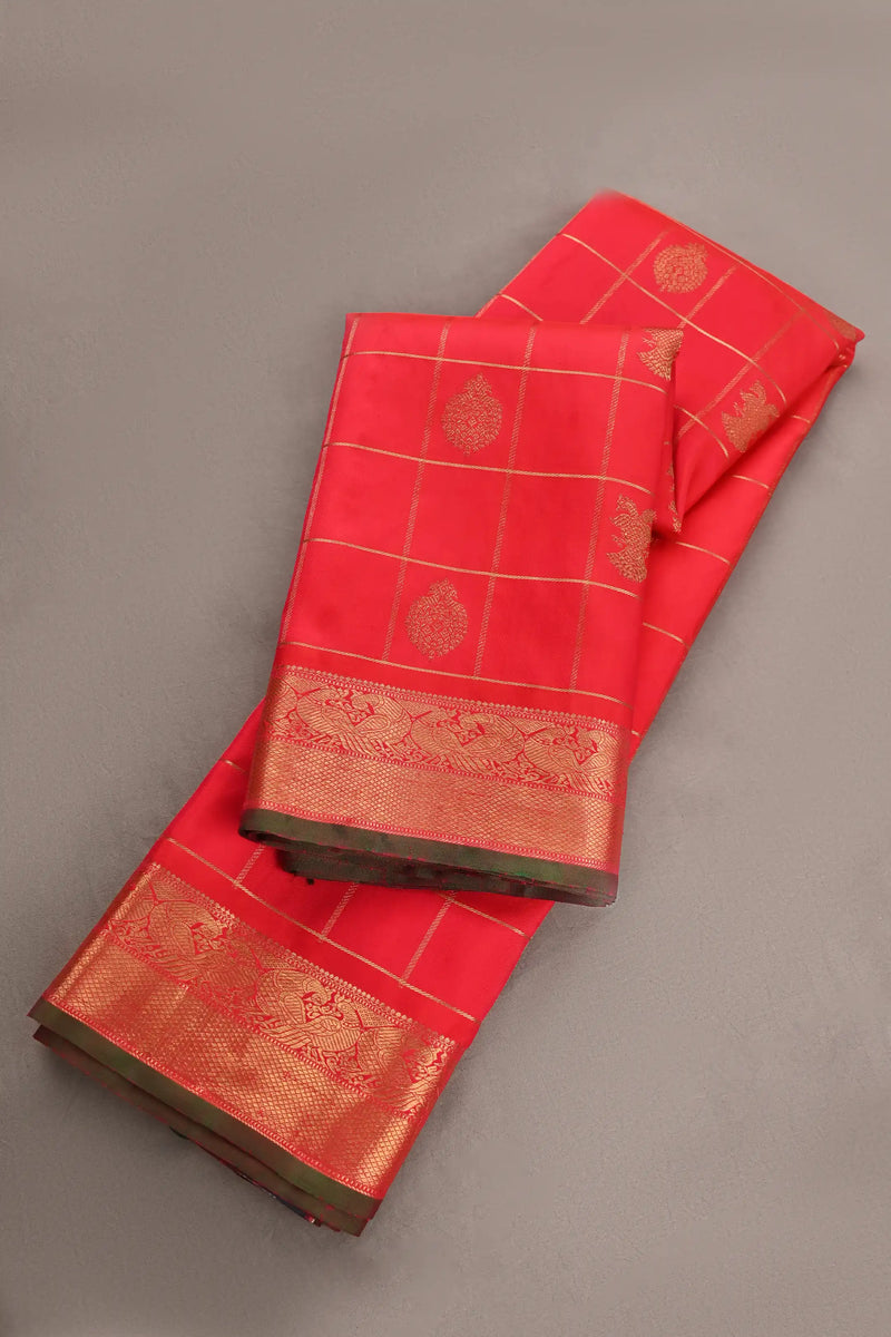 Red Kanchipuram Pure Silk Saree