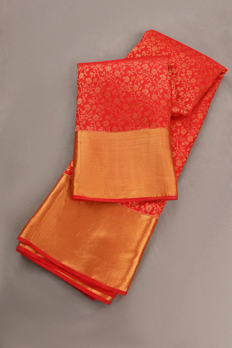 Red & Gold Kanchipuram Pure Silk Saree