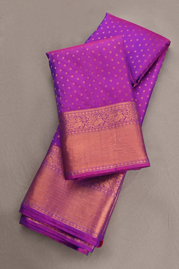 Purple Kanchipuram Pure Slk Saree