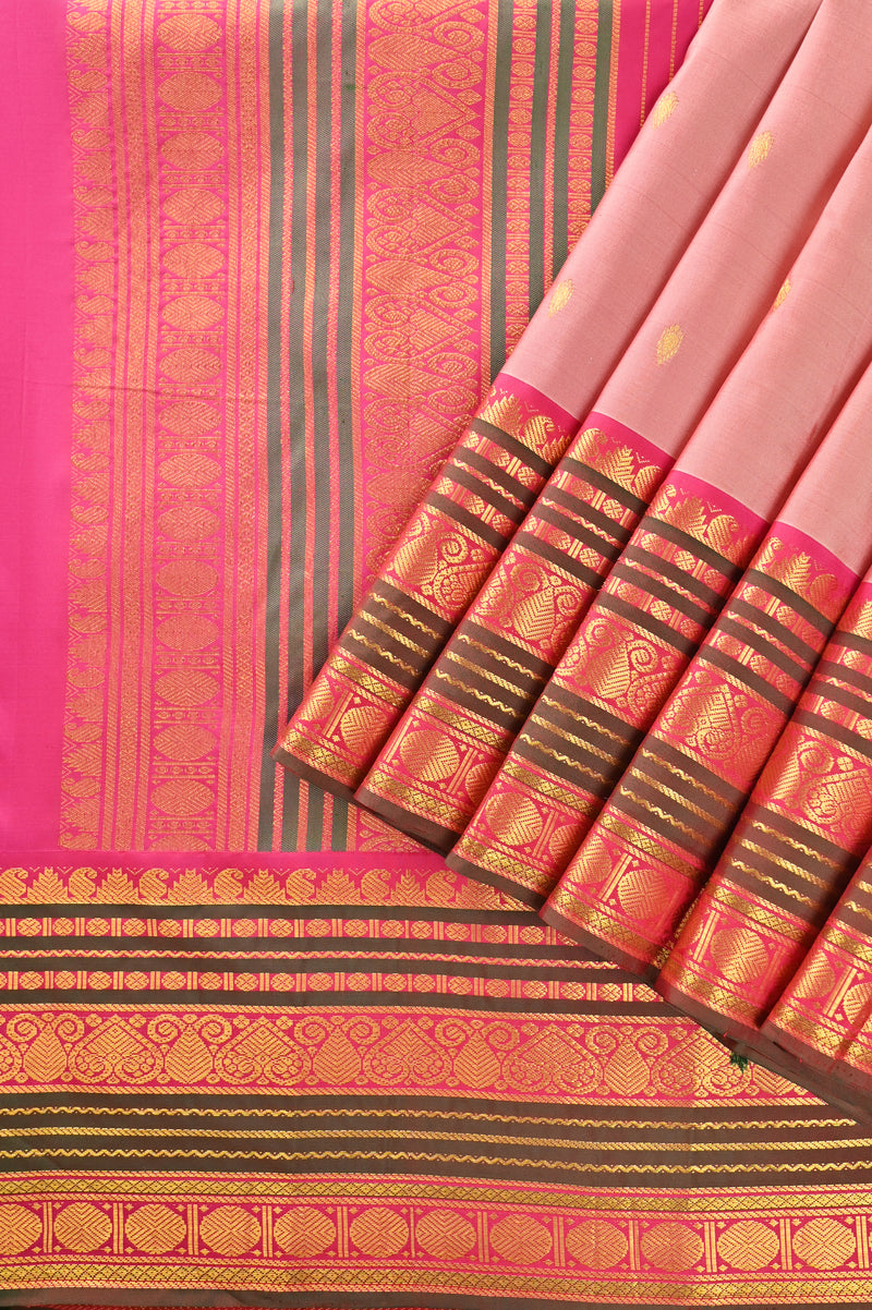 Pink Kanchipuram Pure Silk Saree