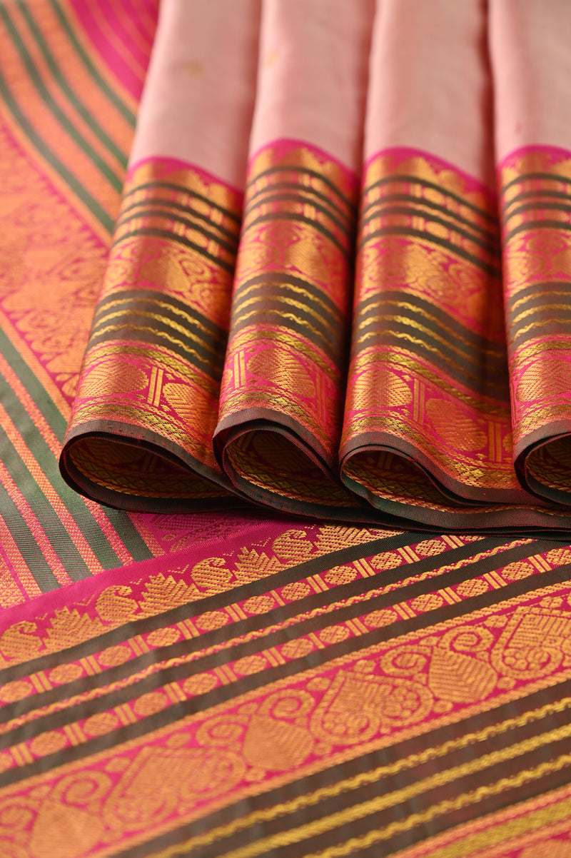 Pink Kanchipuram Pure Silk Saree