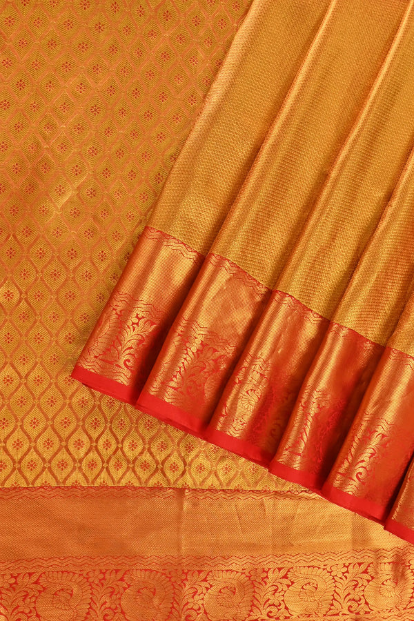 Gold Tissue Kanchipuram Pure Silk Saree