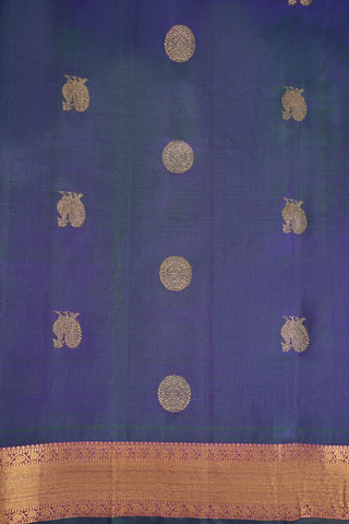 Blue Green Kanchipuram Pure Silk Saree