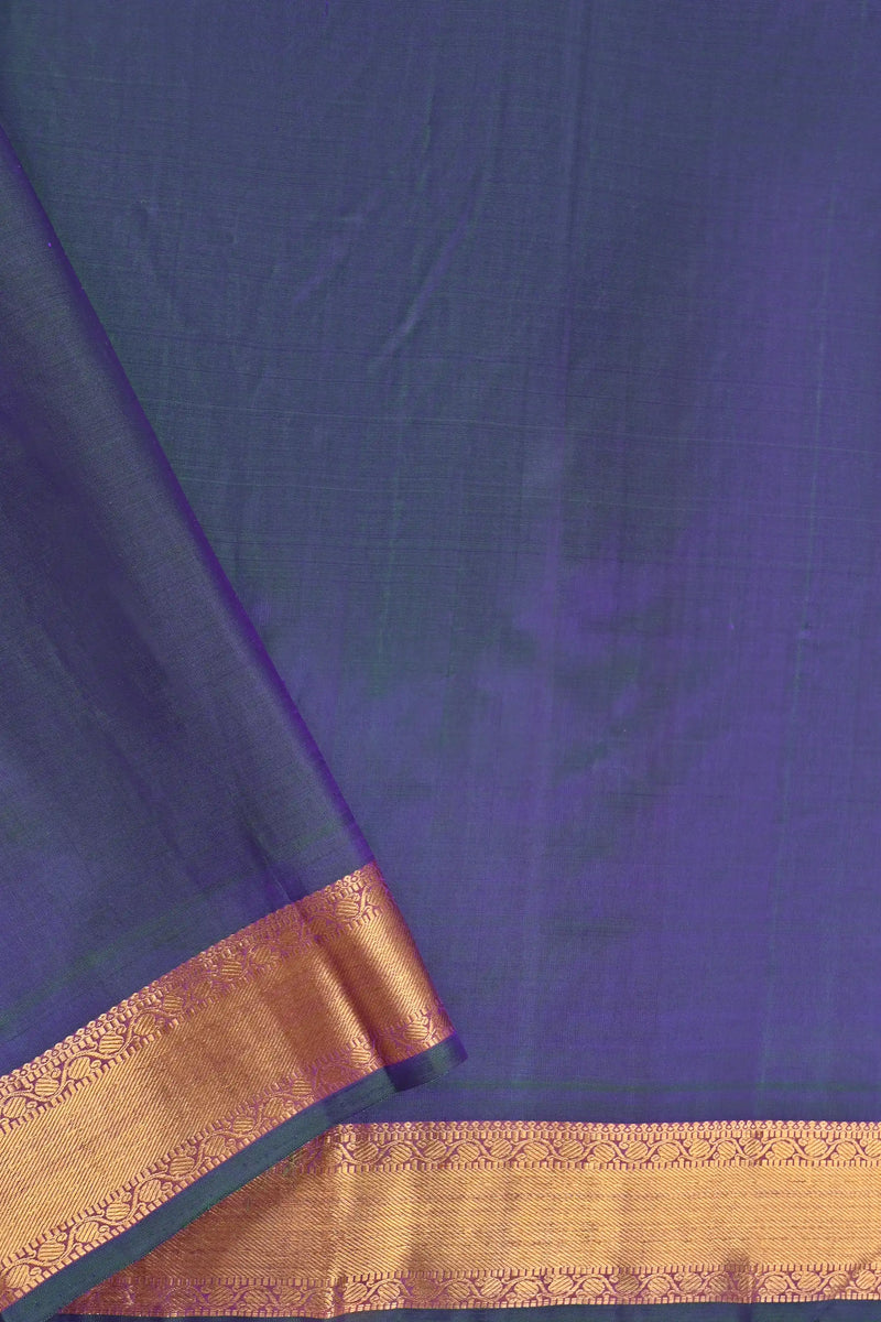 Blue Green Kanchipuram Pure Silk Saree