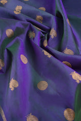 Blue Green Kanchipuram Pure Silk Saree