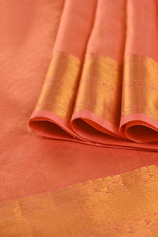 Peach Kanchipuram pure silk saree