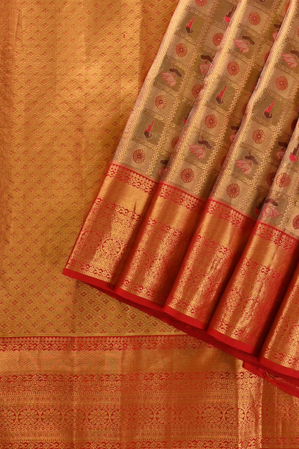 Gold tissue Kanchipuram Pure Silk Saree