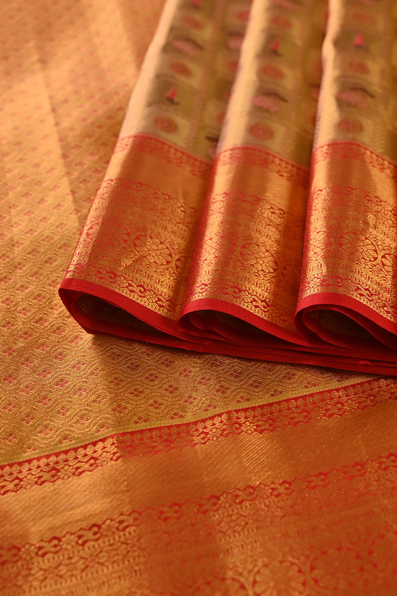 Gold tissue Kanchipuram Pure Silk Saree