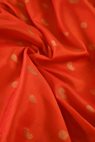 Orange Kanchipuram pure silk saree