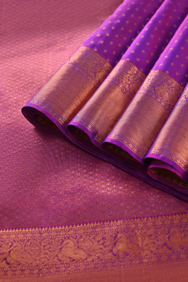 Purple Kanchipuram Pure Slk Saree