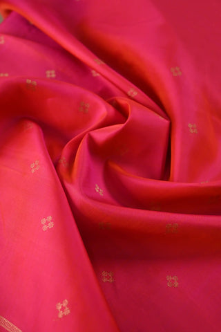 Dual-toned Pink and Orange Kanchipuram Pure Silk Saree