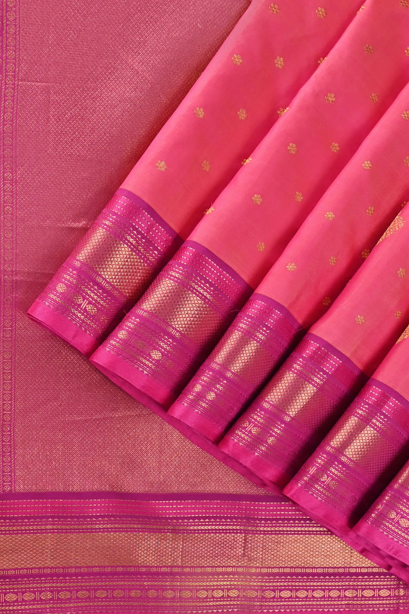 Blush Pink Kanchipuram pure silk saree