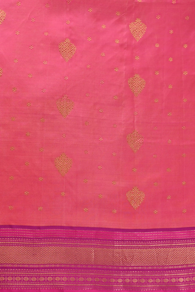 Blush Pink Kanchipuram pure silk saree