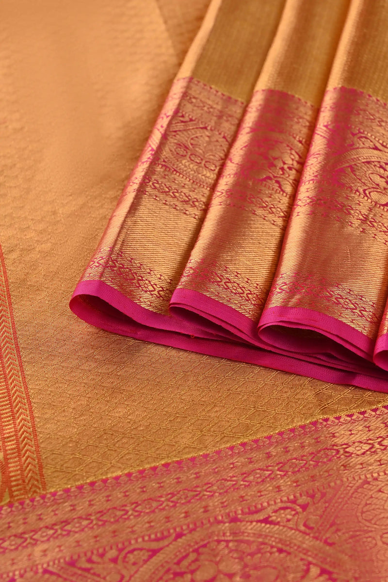 Golden Kanchipuram Tissue Saree