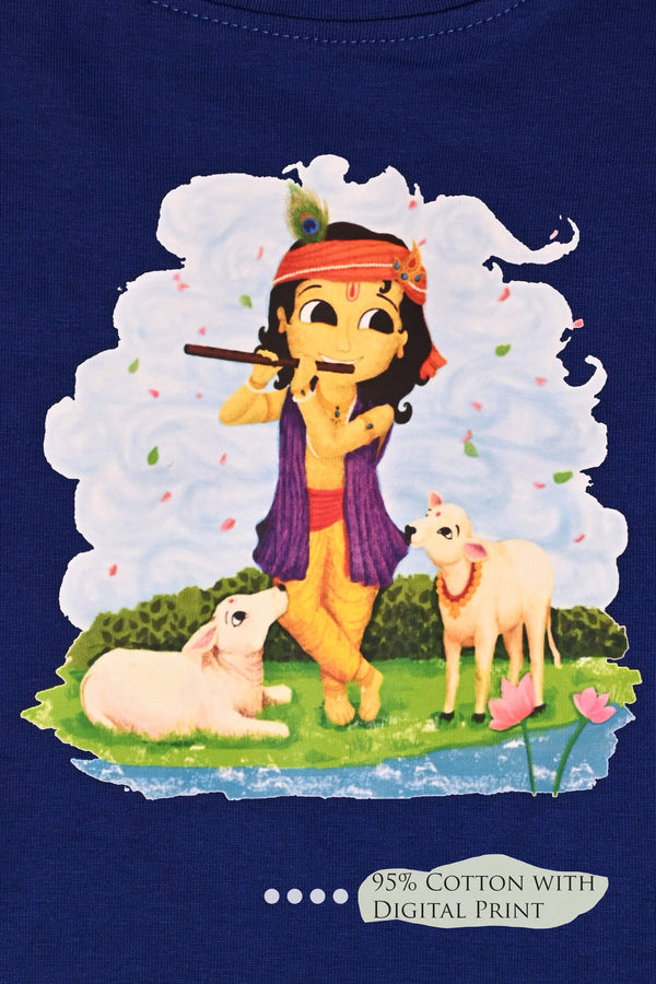 Blue Krishna Cotton Tee