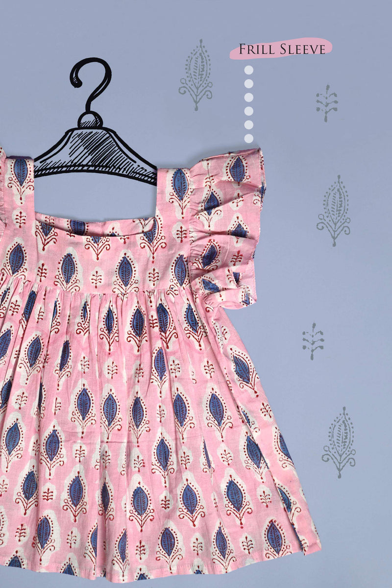 Pink Printed Cotton Frock