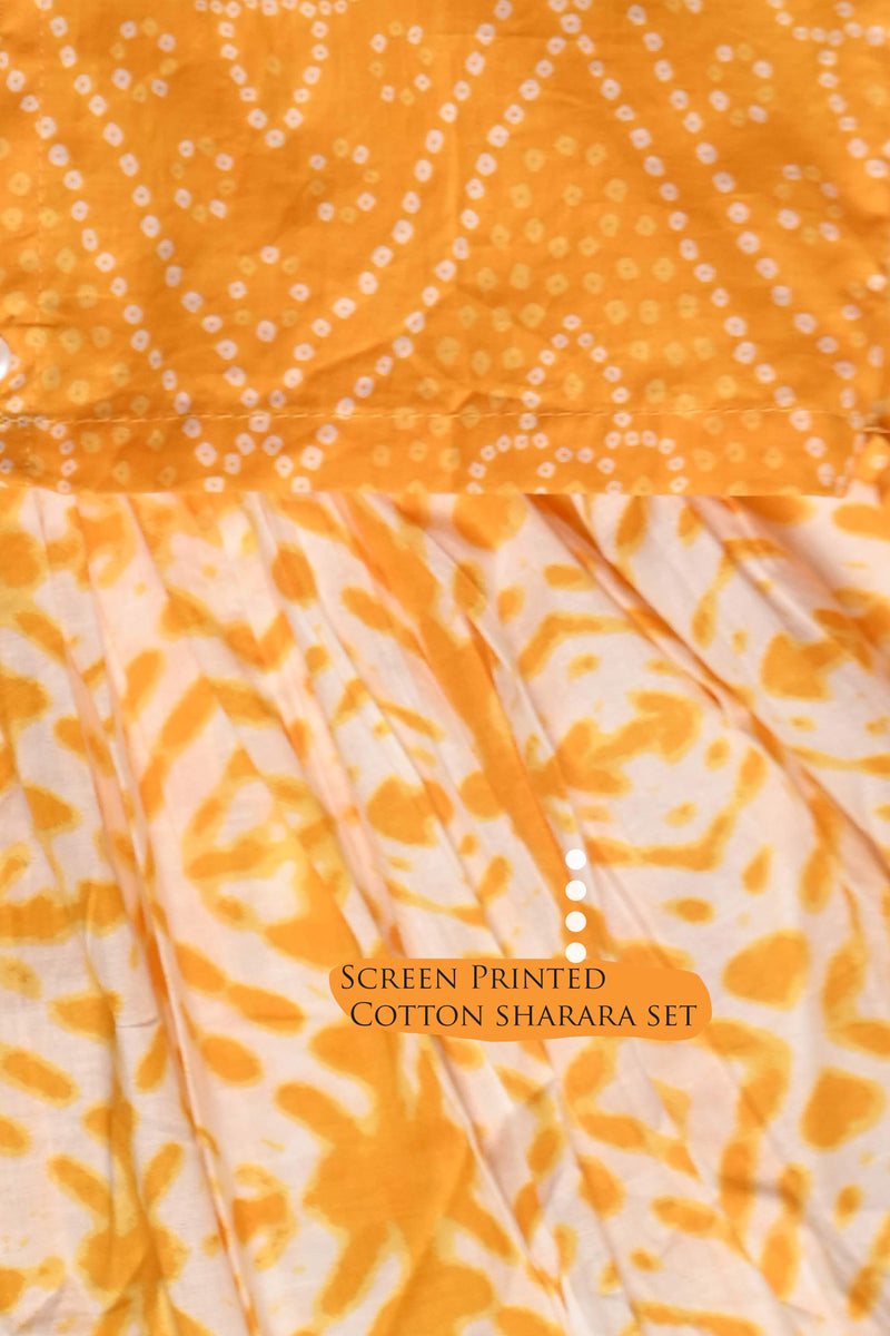 Yellow Printed Sharara Set