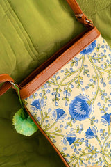 Blue blossom sling bag