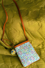 Cyan Floral Sling Bag