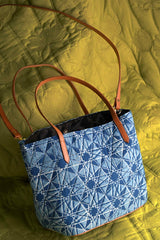 Cobalt Quilted Cotton Handbag